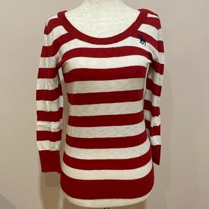 Abercrombie & Fitch red and white striped sweater